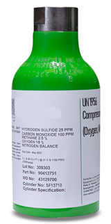 4-Gas Bump Test Canister (7 Liters) - H2S, CO, CH4, O2