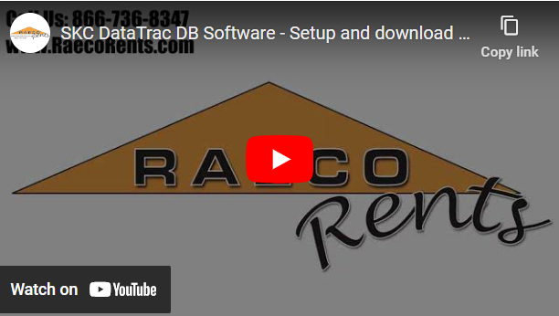SKC DataTrac DB Software Setup Guide | RAECO Rents